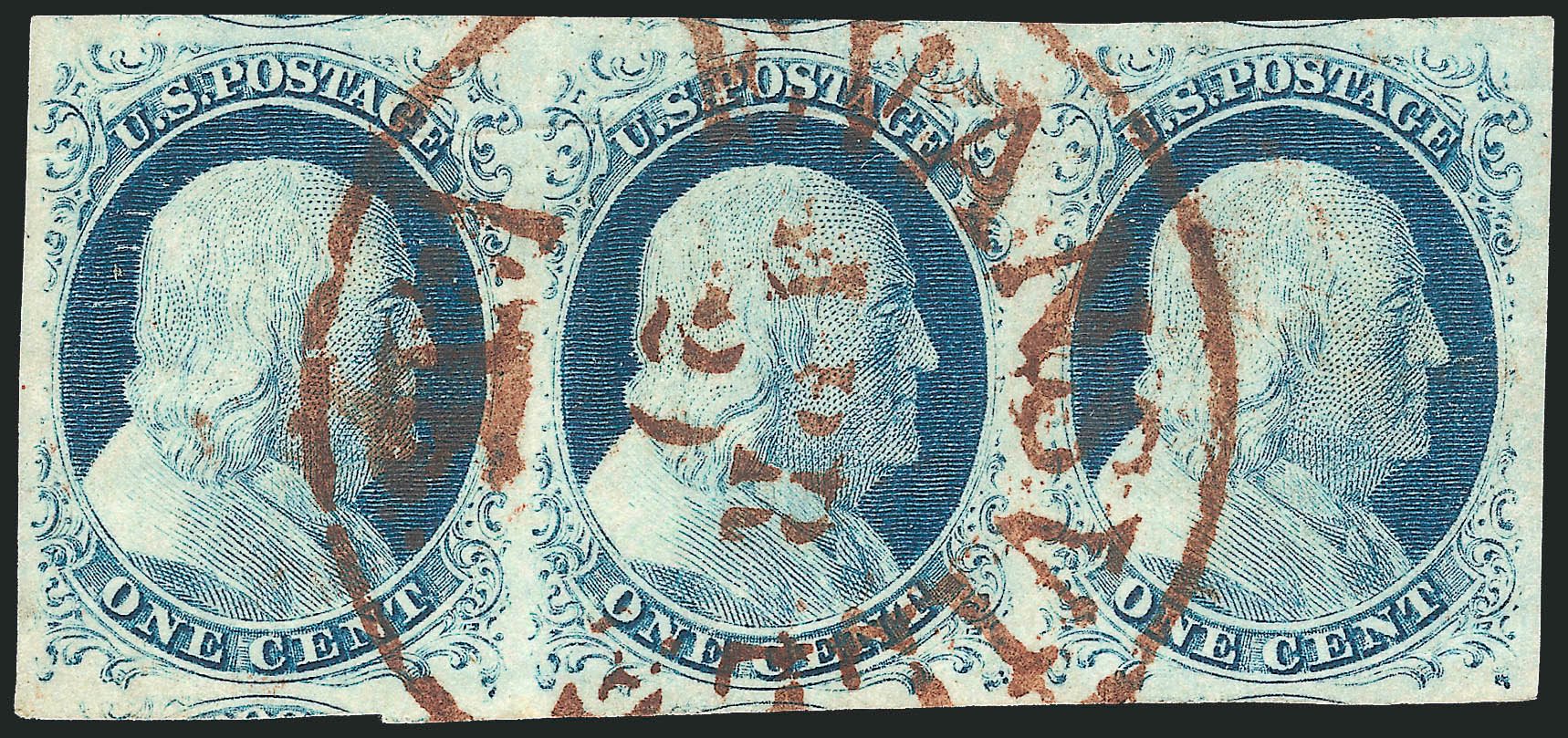 US Stamps Value Scott Catalogue #9: 1c 1852 Franklin. Robert Siegel Auction Galleries, Nov 2013, Sale 1061, Lot 3365