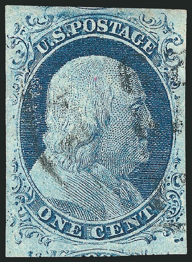 Price of US Stamps Scott Catalog 9 - 1c 1852 Franklin. Robert Siegel Auction Galleries, Dec 2014, Sale 1090, Lot 1135