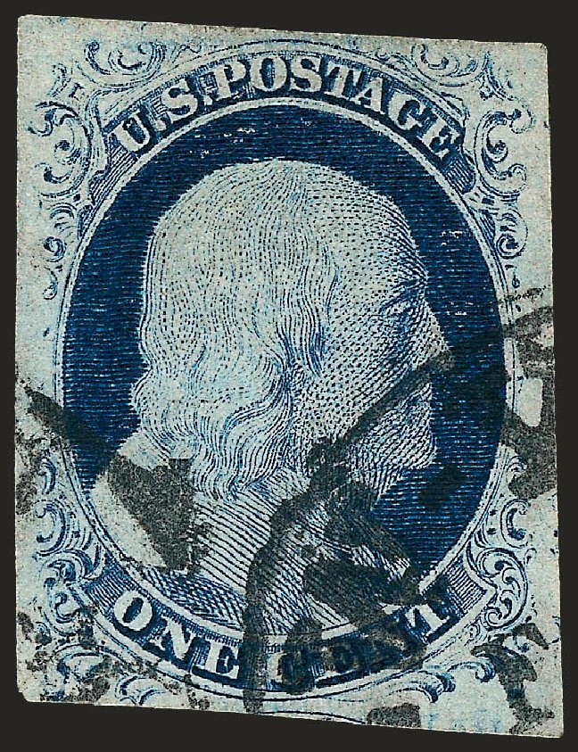 US Stamps Price Scott Cat. # 9 - 1852 1c Franklin. Robert Siegel Auction Galleries, Oct 2008, Sale 963, Lot 115