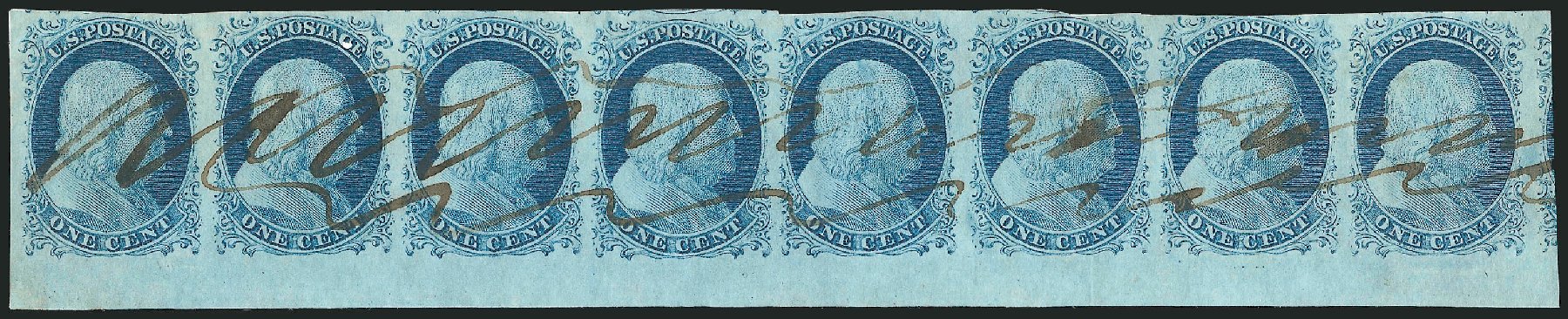 US Stamp Prices Scott Catalog # 9: 1852 1c Franklin. Robert Siegel Auction Galleries, Oct 2008, Sale 963, Lot 135