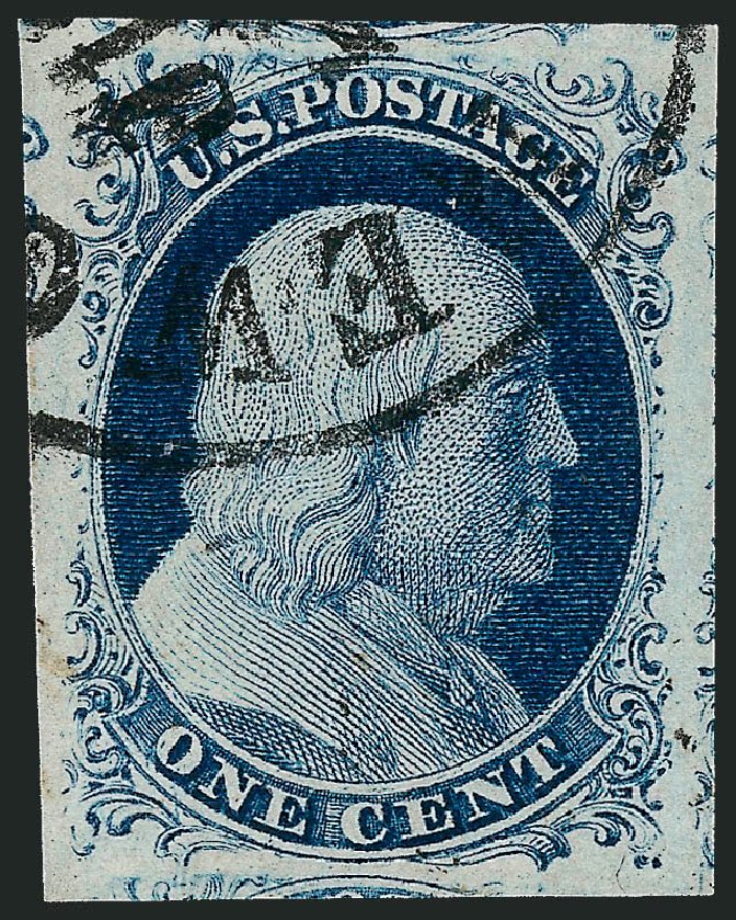 US Stamp Value Scott # 9 - 1852 1c Franklin. Robert Siegel Auction Galleries, Dec 2008, Sale 967, Lot 4095
