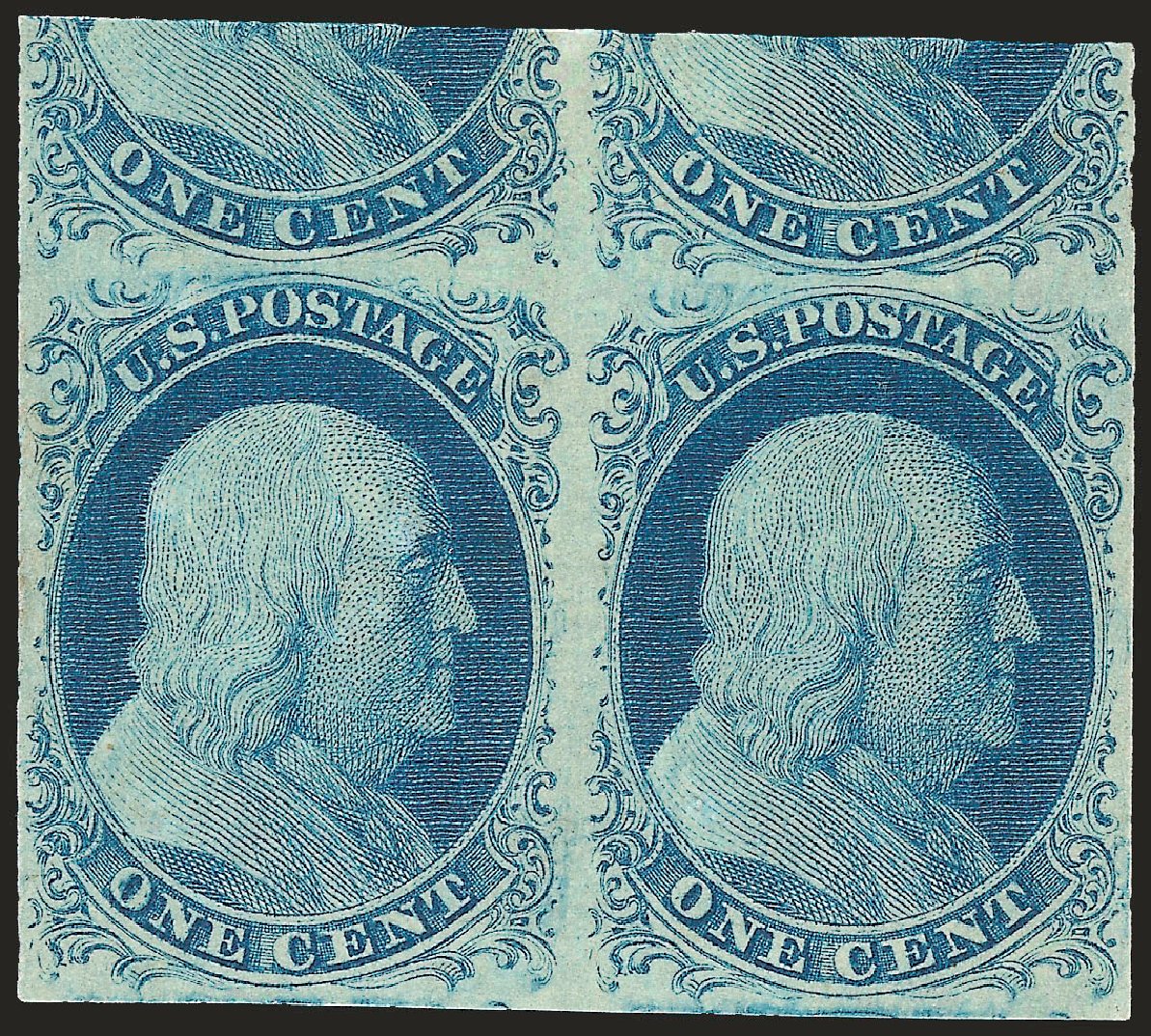 Costs of US Stamps Scott Cat. # 9 - 1c 1852 Franklin. Robert Siegel Auction Galleries, Jan 2009, Sale 968, Lot 15