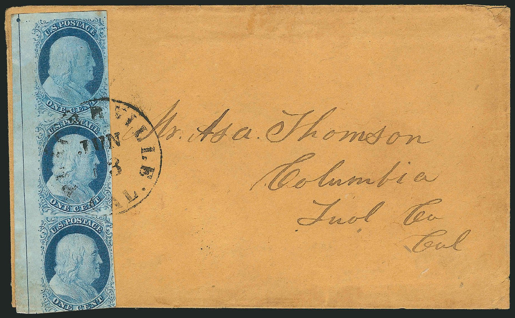 US Stamps Value Scott 9 - 1c 1852 Franklin. Robert Siegel Auction Galleries, Sep 2010, Sale 994, Lot 785