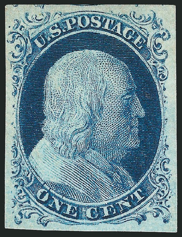 US Stamp Prices Scott Catalogue 9 - 1c 1852 Franklin. Robert Siegel Auction Galleries, Dec 2010, Sale 998, Lot 115