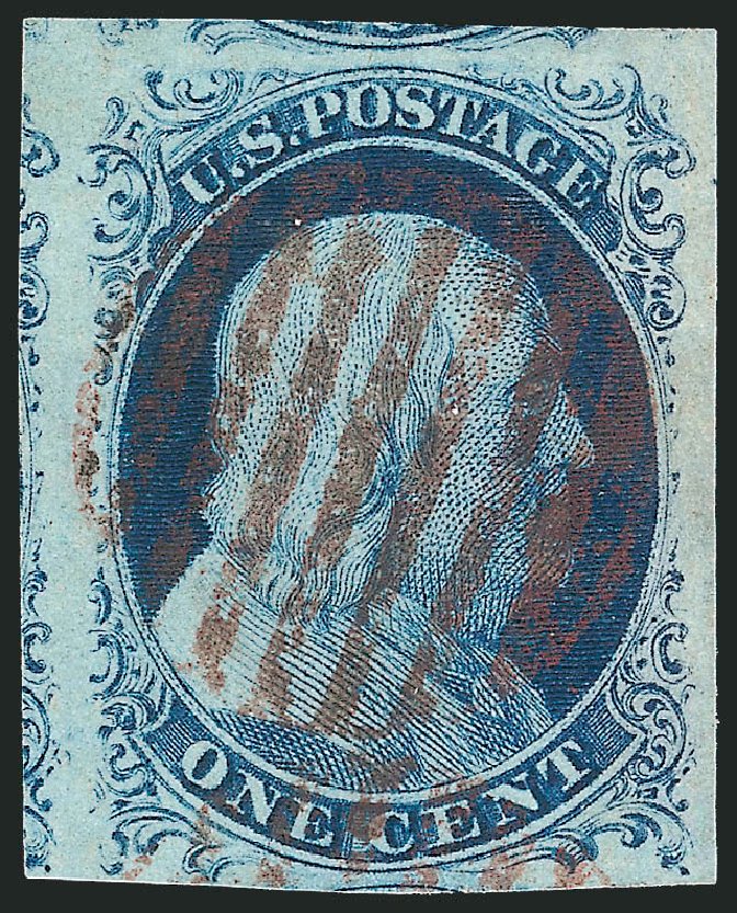 US Stamp Value Scott Cat. # 9 - 1852 1c Franklin. Robert Siegel Auction Galleries, Dec 2010, Sale 998, Lot 165