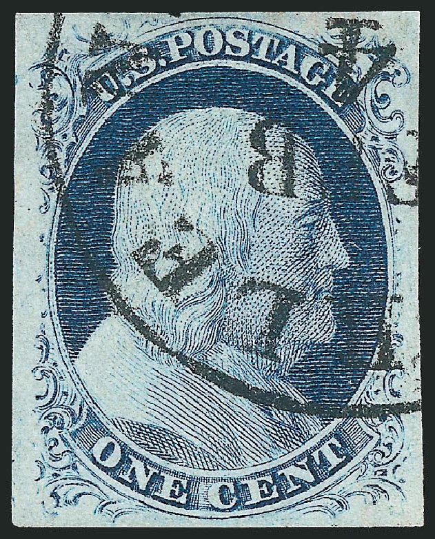 US Stamp Price Scott Catalogue #9: 1852 1c Franklin. Robert Siegel Auction Galleries, Dec 2010, Sale 998, Lot 175