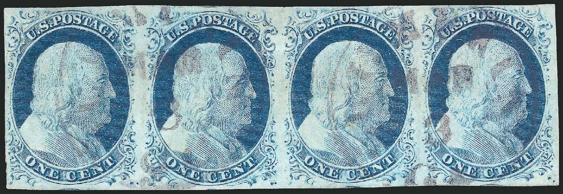Prices of US Stamp Scott Catalogue 9: 1c 1852 Franklin. Robert Siegel Auction Galleries, Dec 2010, Sale 998, Lot 225