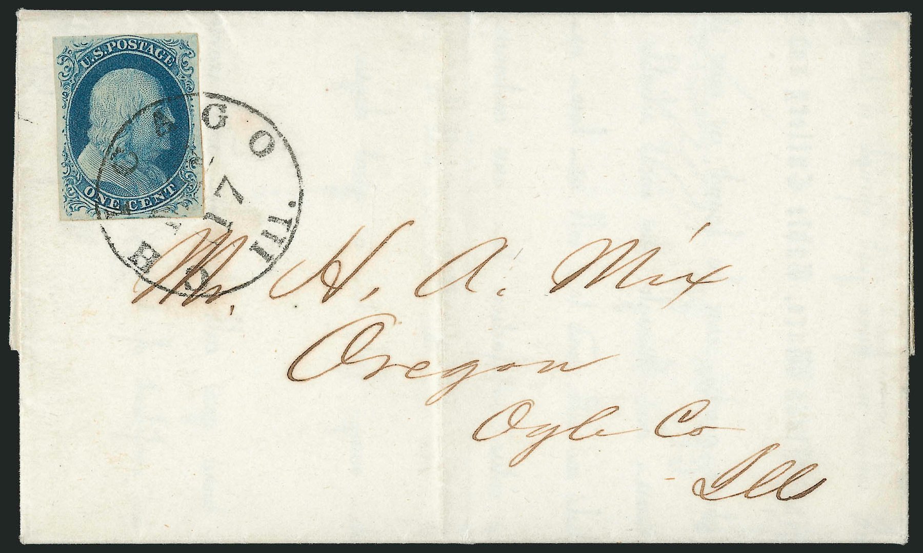 Value of US Stamps Scott Cat. 9 - 1c 1852 Franklin. Robert Siegel Auction Galleries, Dec 2010, Sale 998, Lot 265