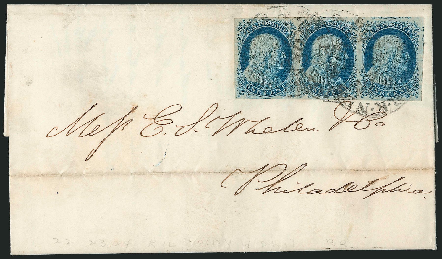 Values of US Stamps Scott Catalogue 9 - 1c 1852 Franklin. Robert Siegel Auction Galleries, Dec 2010, Sale 998, Lot 275