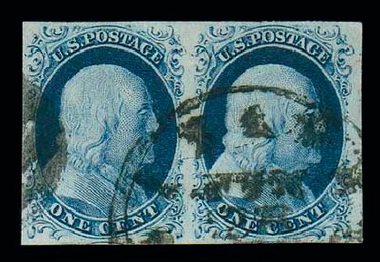 Prices of US Stamps Scott Cat. 9 - 1c 1852 Franklin. Matthew Bennett International, Dec 2007, Sale 325, Lot 1402