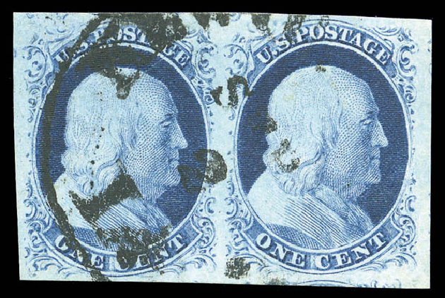 Values of US Stamp Scott Cat. # 9: 1852 1c Franklin. Matthew Bennett International, Sep 2010, Sale 333, Lot 3312