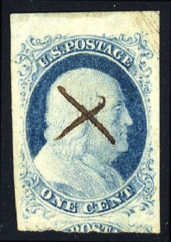 Values of US Stamp Scott #9: 1c 1852 Franklin. Cherrystone Auctions, Jan 2008, Sale 200801, Lot 1022