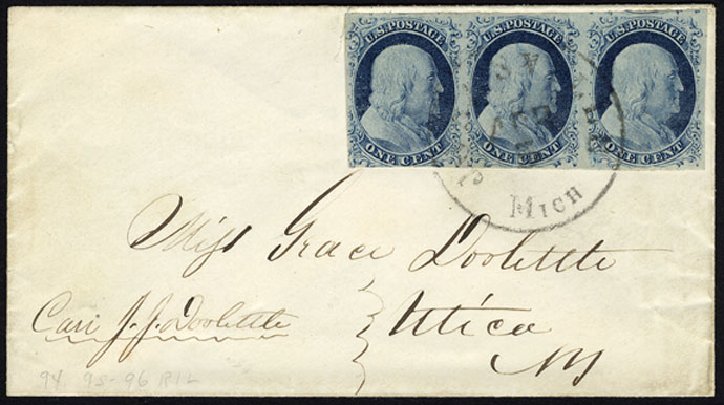 US Stamp Prices Scott #9 - 1852 1c Franklin. Cherrystone Auctions, Jan 2009, Sale 200901, Lot 22
