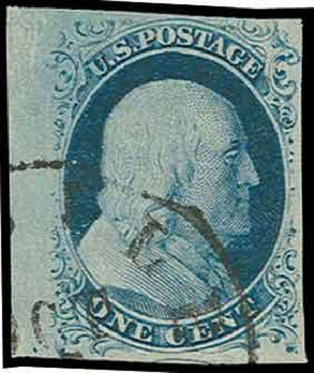 Costs of US Stamps Scott # 9 - 1c 1852 Franklin. H.R. Harmer, Nov 2013, Sale 3004, Lot 1032