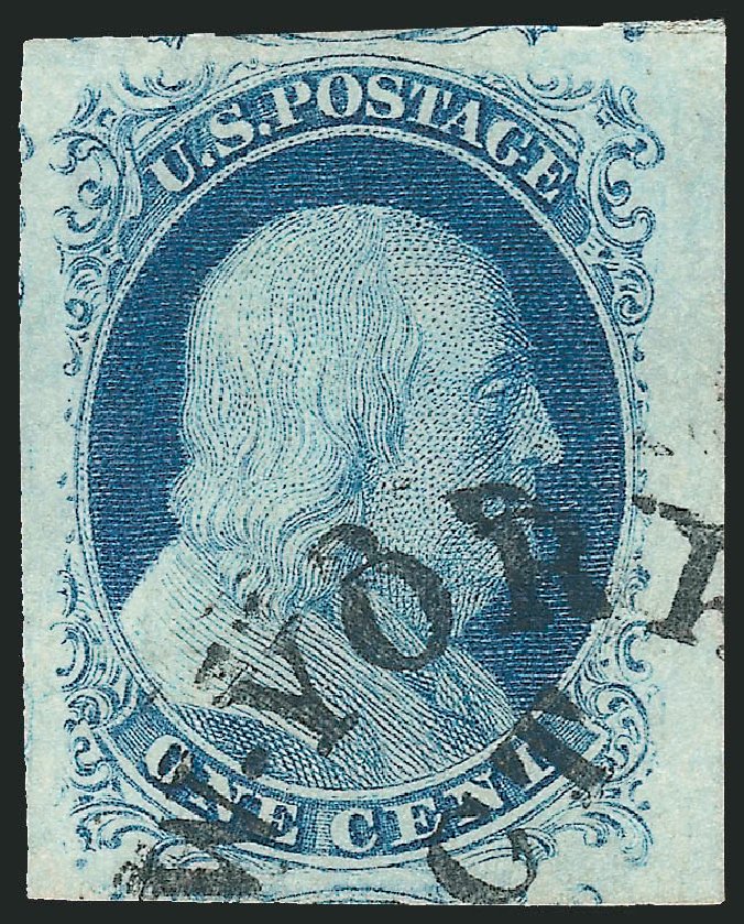 US Stamps Prices Scott #9: 1c 1852 Franklin. Robert Siegel Auction Galleries, Oct 2011, Sale 1014, Lot 1052