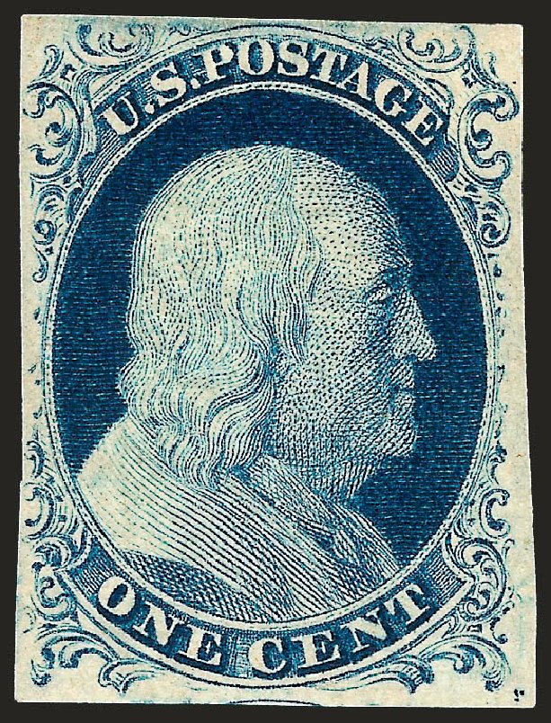 Costs of US Stamp Scott Cat. #9: 1c 1852 Franklin. Robert Siegel Auction Galleries, Oct 2008, Sale 963, Lot 102