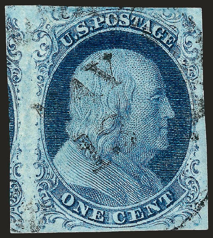 Prices of US Stamp Scott Catalogue 9: 1c 1852 Franklin. Robert Siegel Auction Galleries, Oct 2008, Sale 963, Lot 112