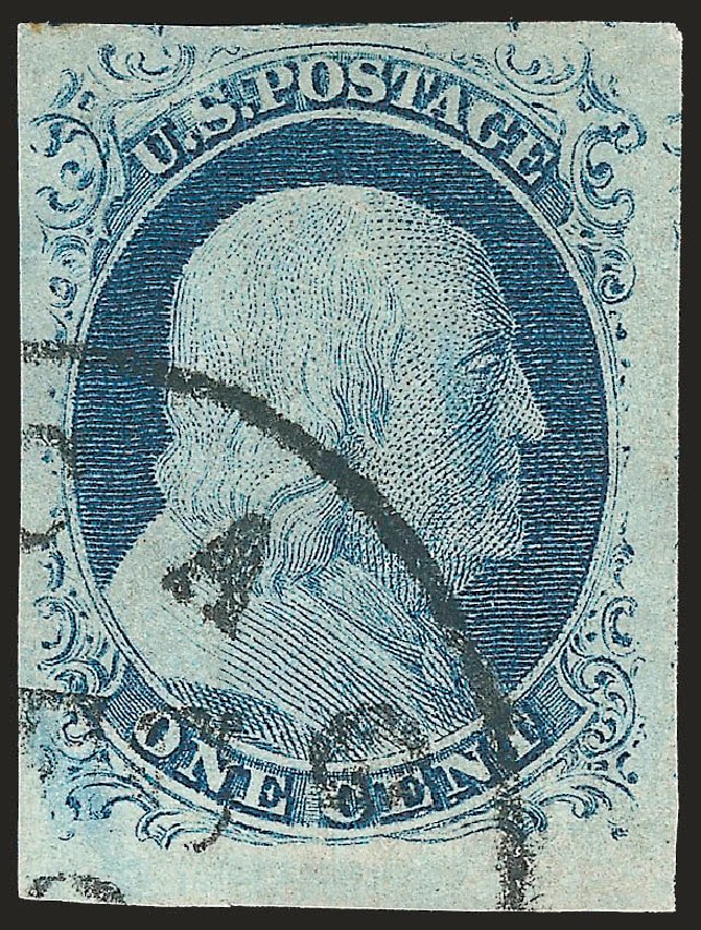 US Stamp Value Scott # 9: 1c 1852 Franklin. Robert Siegel Auction Galleries, Sep 2009, Sale 976, Lot 1112