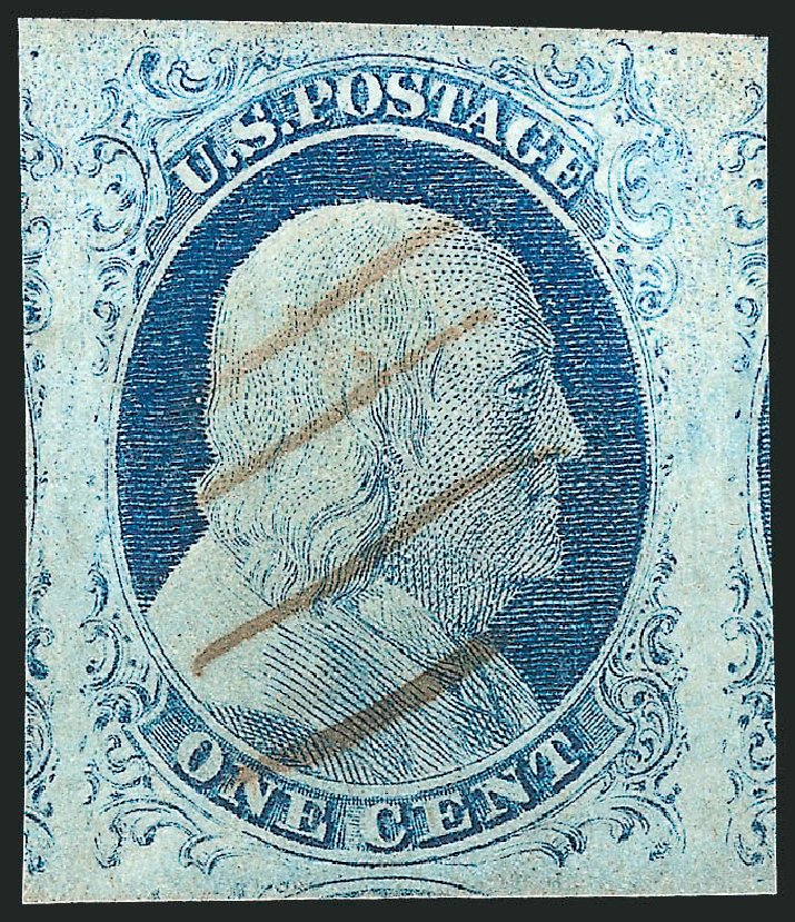 Values of US Stamp Scott Catalog # 9: 1852 1c Franklin. Robert Siegel Auction Galleries, Apr 2010, Sale 984, Lot 82
