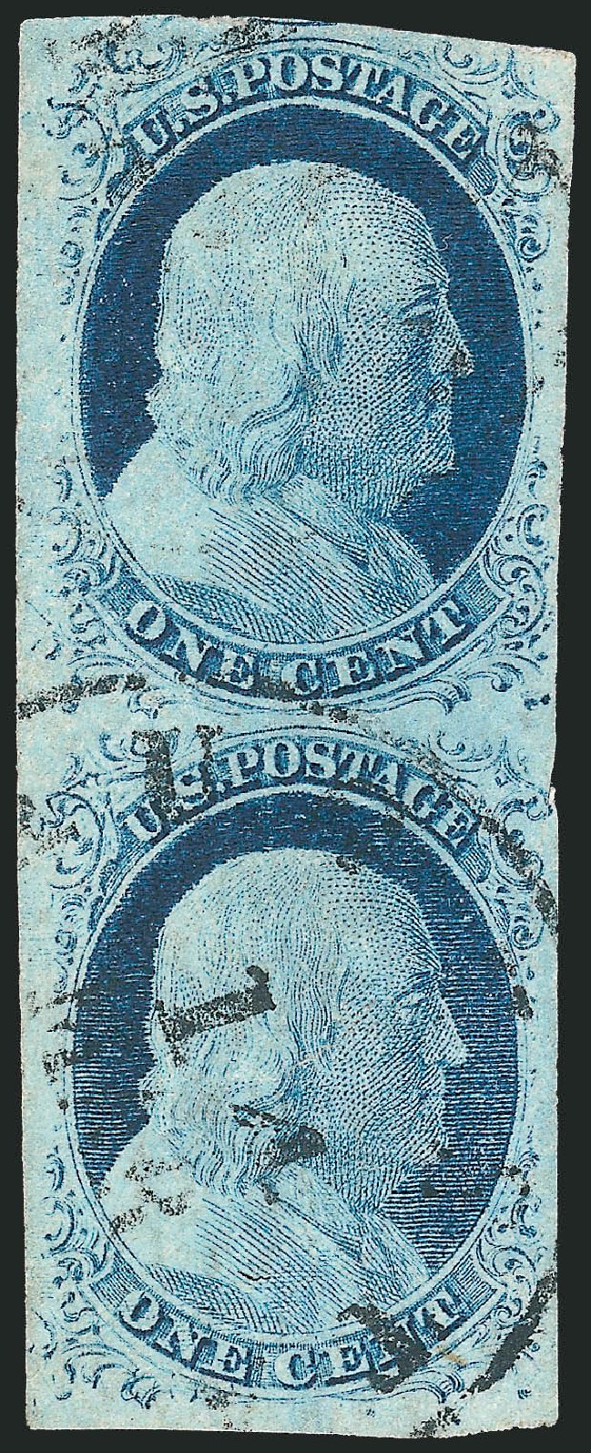 US Stamp Values Scott Catalogue 9 - 1852 1c Franklin. Robert Siegel Auction Galleries, Sep 2010, Sale 994, Lot 802