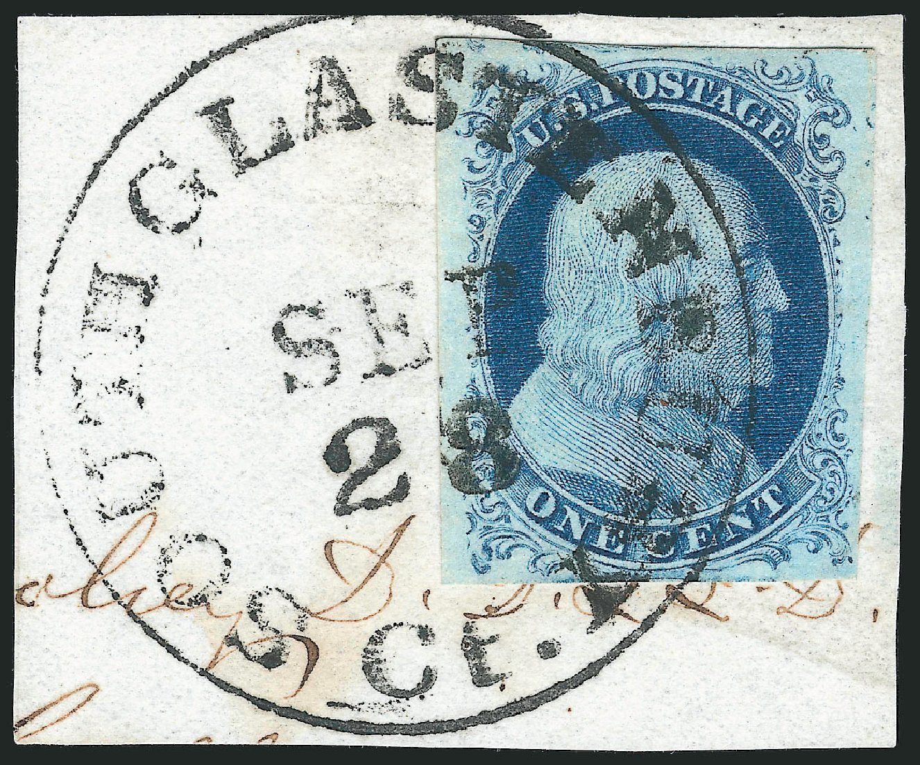 US Stamps Prices Scott Catalogue #9 - 1c 1852 Franklin. Robert Siegel Auction Galleries, Sep 2010, Sale 994, Lot 832