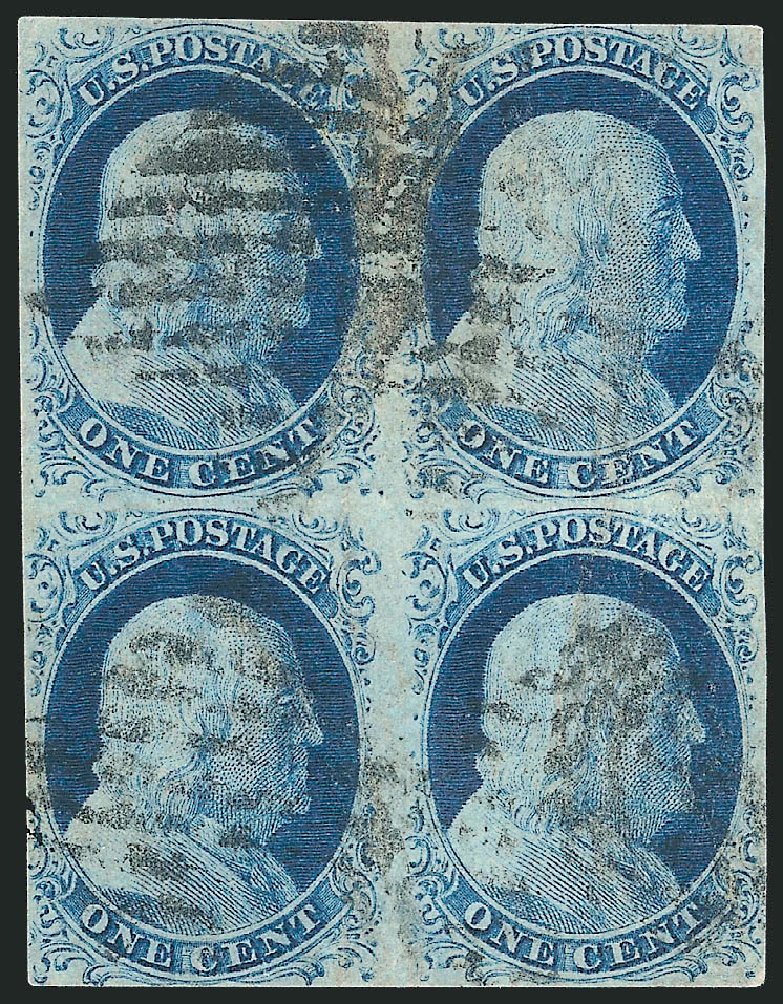 US Stamps Values Scott Catalogue 9: 1852 1c Franklin. Robert Siegel Auction Galleries, Sep 2010, Sale 994, Lot 862