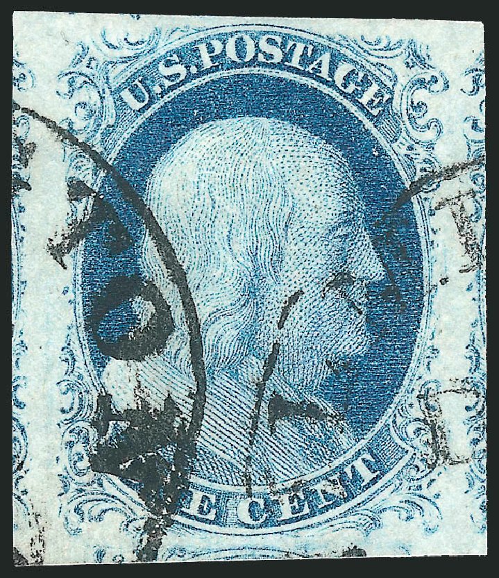 US Stamps Value Scott Catalogue # 9 - 1c 1852 Franklin. Robert Siegel Auction Galleries, Dec 2010, Sale 998, Lot 152
