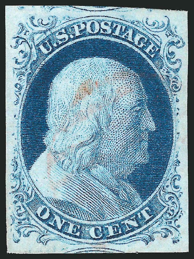 Value of US Stamp Scott Catalogue 9: 1852 1c Franklin. Robert Siegel Auction Galleries, Dec 2010, Sale 998, Lot 162