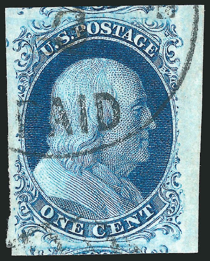 Price of US Stamps Scott Cat. #9 - 1852 1c Franklin. Robert Siegel Auction Galleries, Dec 2010, Sale 998, Lot 172