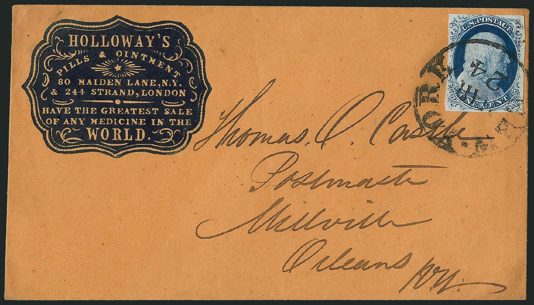 US Stamps Price Scott Catalog 9: 1c 1852 Franklin. Robert Siegel Auction Galleries, Dec 2010, Sale 998, Lot 232
