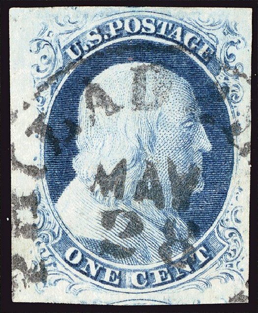 Prices of US Stamp Scott #9 - 1c 1852 Franklin. Spink Shreves Galleries, Jan 2014, Sale 146, Lot 152
