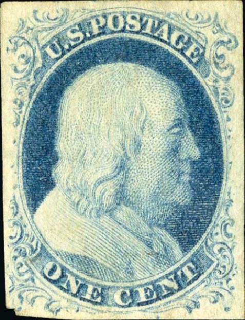 US Stamps Prices Scott Cat. #9 - 1852 1c Franklin. Spink Shreves Galleries, Jan 2015, Sale 150, Lot 32