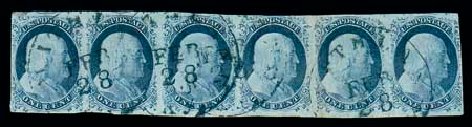 US Stamps Prices Scott Catalog 9 - 1c 1852 Franklin. Matthew Bennett International, Dec 2007, Sale 325, Lot 1423