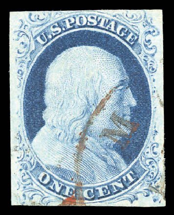 US Stamps Price Scott Cat. 9: 1852 1c Franklin. Matthew Bennett International, Sep 2010, Sale 333, Lot 3293