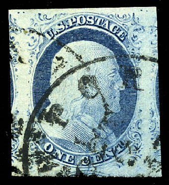 US Stamps Prices Scott Cat. #9: 1852 1c Franklin. Matthew Bennett International, May 2014, Sale 350, Lot 23