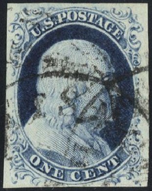 Cost of US Stamps Scott Catalog #9: 1c 1852 Franklin. Cherrystone Auctions, Mar 2008, Sale 200803, Lot 43