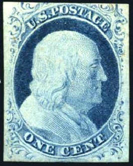 US Stamps Prices Scott Catalogue 9: 1c 1852 Franklin. Harmer-Schau Auction Galleries, Apr 2008, Sale 77, Lot 53