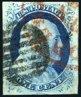 US Stamps Price Scott Catalogue # 9: 1c 1852 Franklin. Harmer-Schau Auction Galleries, Oct 2008, Sale 79, Lot 23