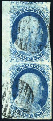 Values of US Stamps Scott Catalogue # 9 - 1852 1c Franklin. Harmer-Schau Auction Galleries, Feb 2010, Sale 84, Lot 1263