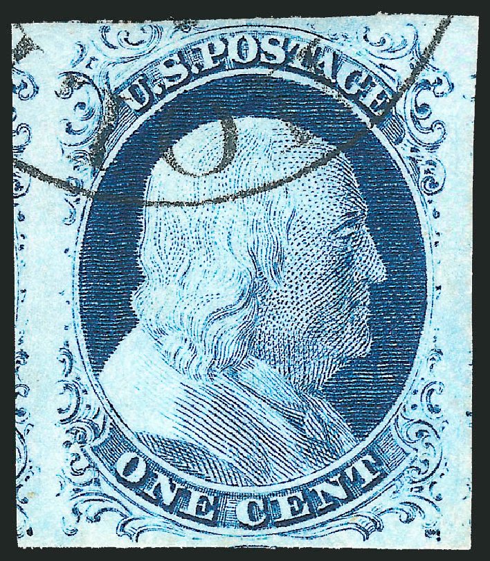 US Stamps Price Scott Catalog # 9 - 1852 1c Franklin. Robert Siegel Auction Galleries, Nov 2013, Sale 1061, Lot 3363