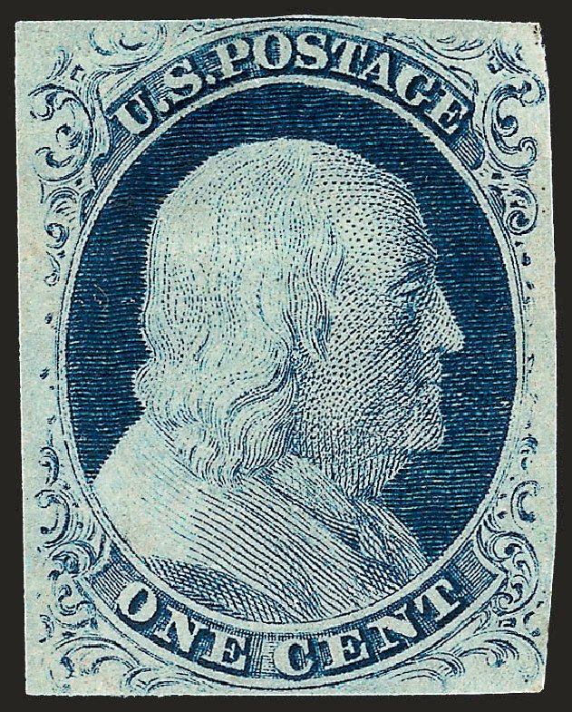 Costs of US Stamp Scott Catalog 9 - 1852 1c Franklin. Robert Siegel Auction Galleries, Oct 2008, Sale 963, Lot 103