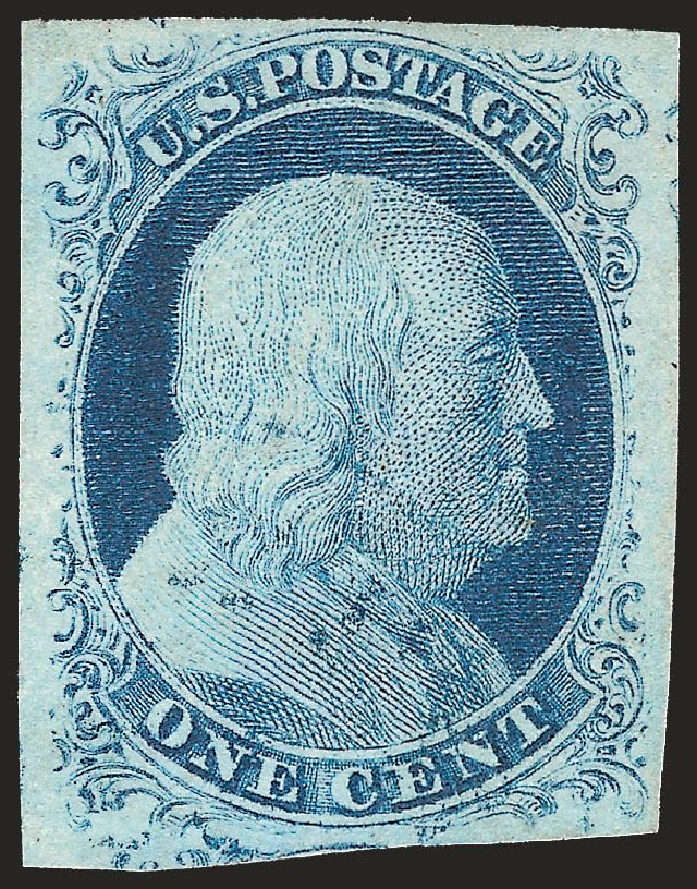 Price of US Stamps Scott Cat. # 9: 1c 1852 Franklin. Robert Siegel Auction Galleries, Jun 2009, Sale 975, Lot 1123