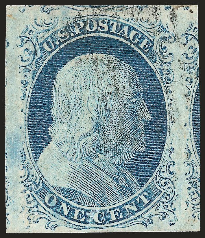 US Stamp Value Scott # 9 - 1c 1852 Franklin. Robert Siegel Auction Galleries, Sep 2009, Sale 976, Lot 1113