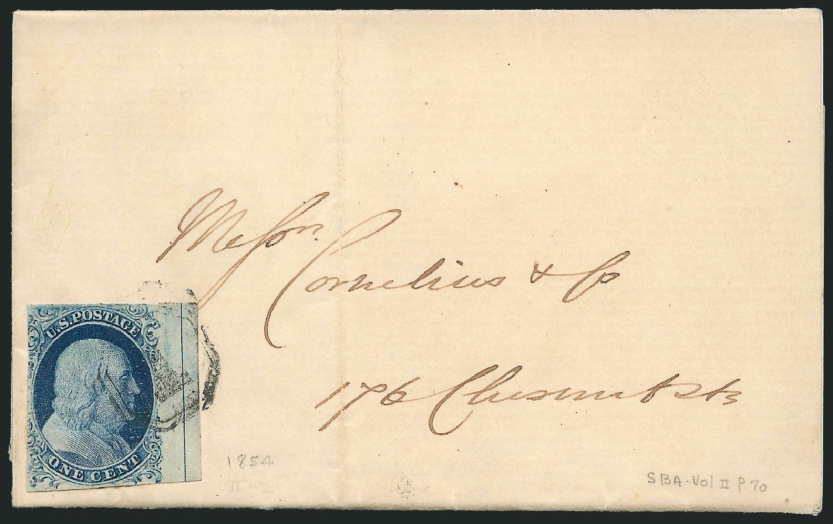 US Stamps Value Scott 9 - 1c 1852 Franklin. Robert Siegel Auction Galleries, Sep 2010, Sale 994, Lot 783