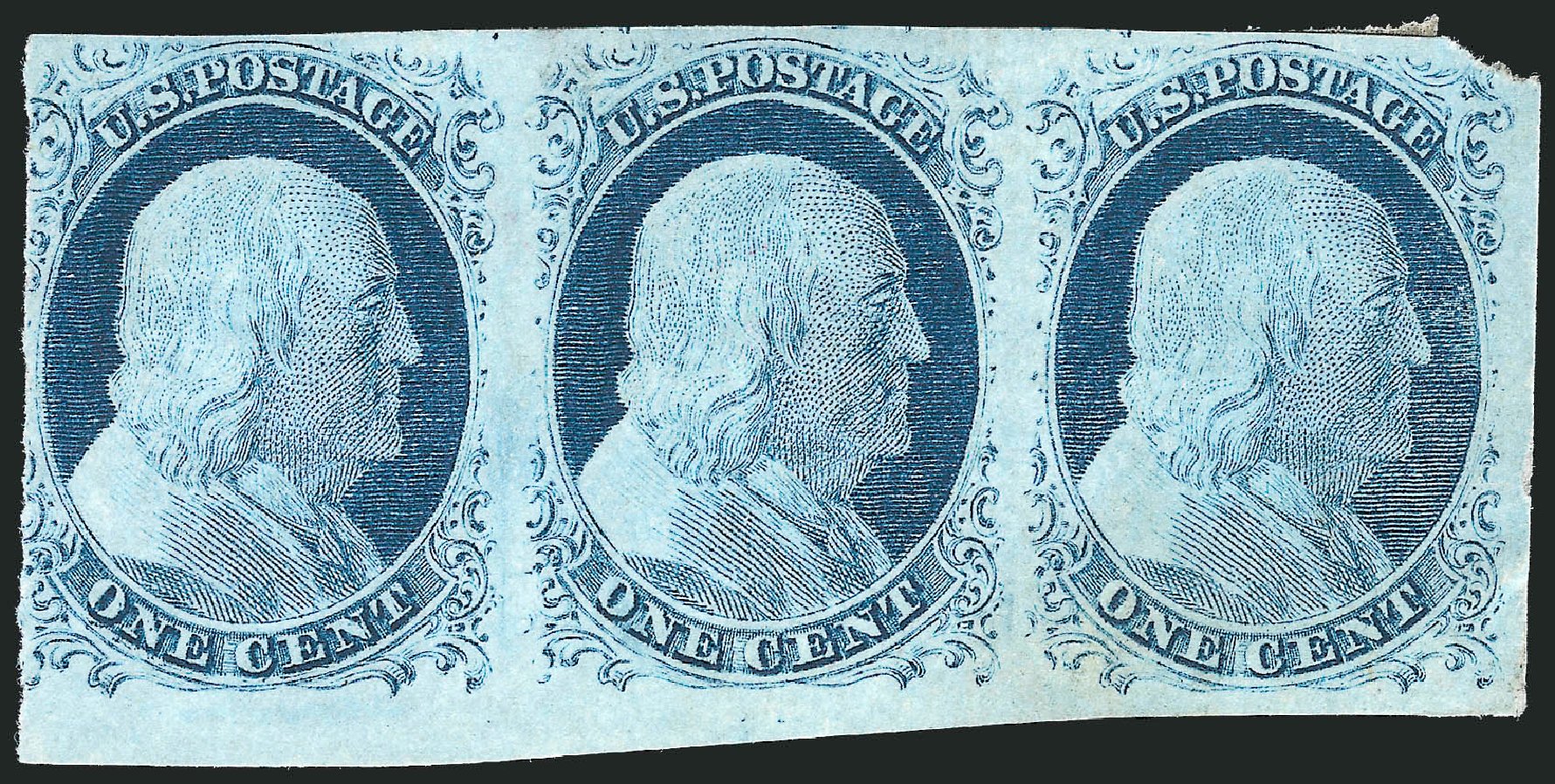 Values of US Stamp Scott Catalogue # 9 - 1852 1c Franklin. Robert Siegel Auction Galleries, Sep 2010, Sale 994, Lot 803