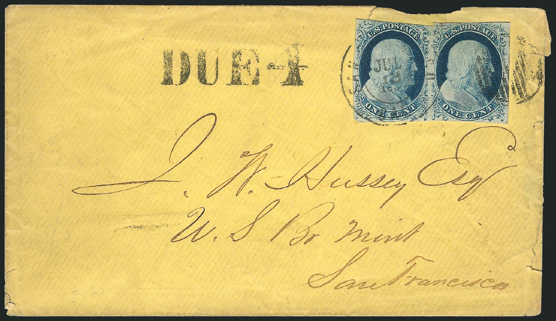 Values of US Stamp Scott # 9 - 1852 1c Franklin. Robert Siegel Auction Galleries, Sep 2010, Sale 994, Lot 893