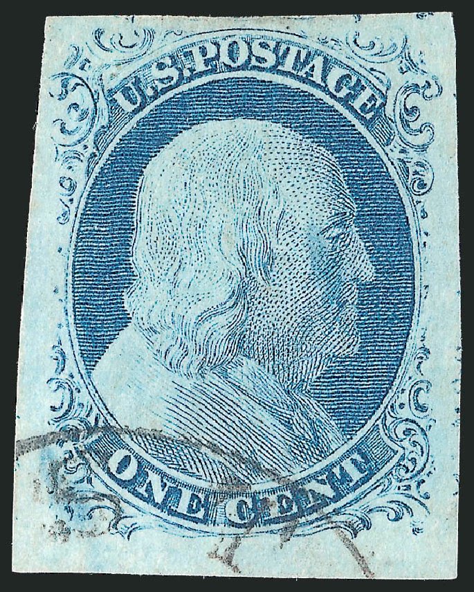 US Stamps Value Scott Cat. 9: 1c 1852 Franklin. Robert Siegel Auction Galleries, Dec 2010, Sale 998, Lot 143