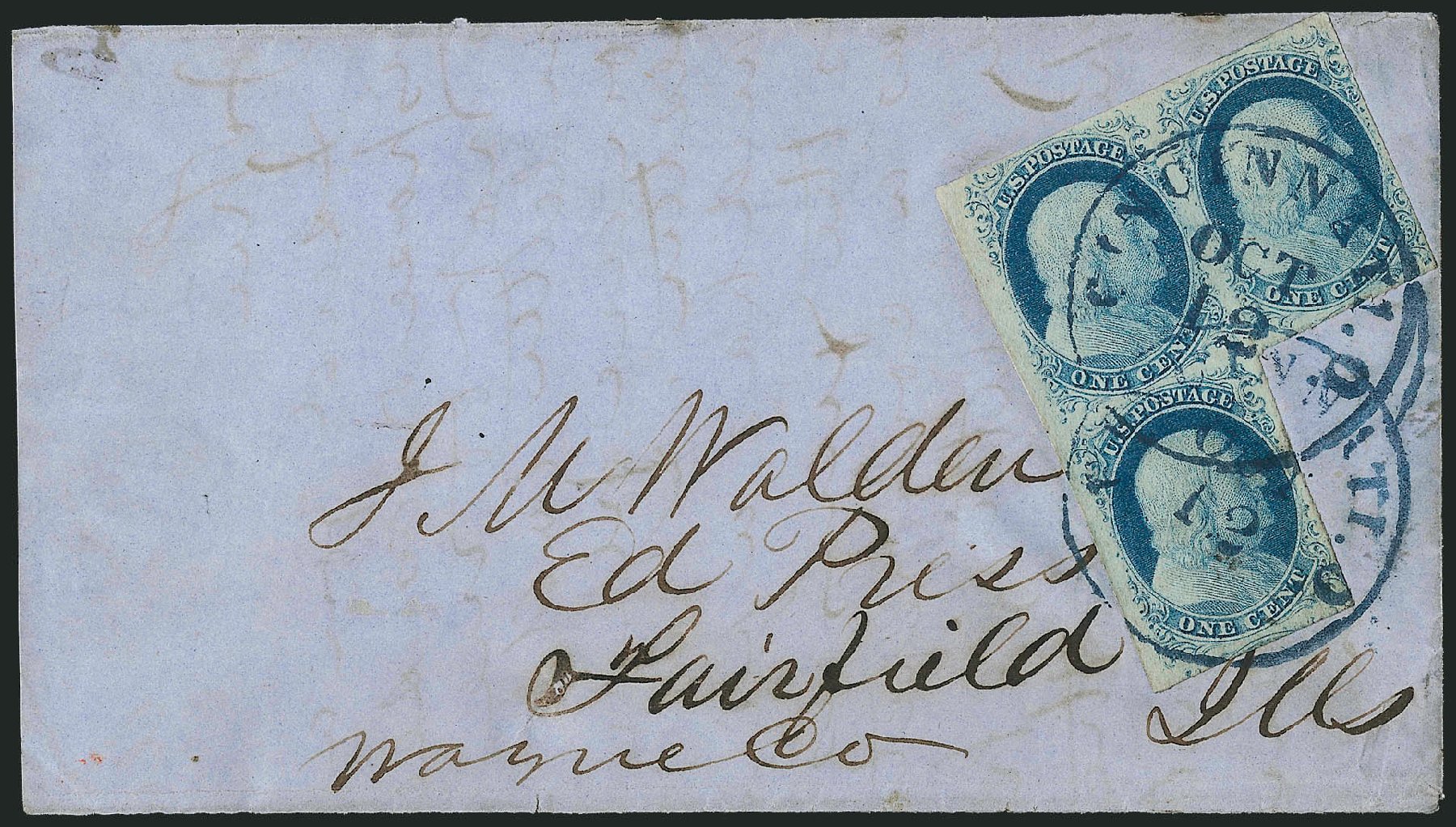 US Stamp Value Scott Cat. # 9: 1c 1852 Franklin. Robert Siegel Auction Galleries, Dec 2010, Sale 998, Lot 283
