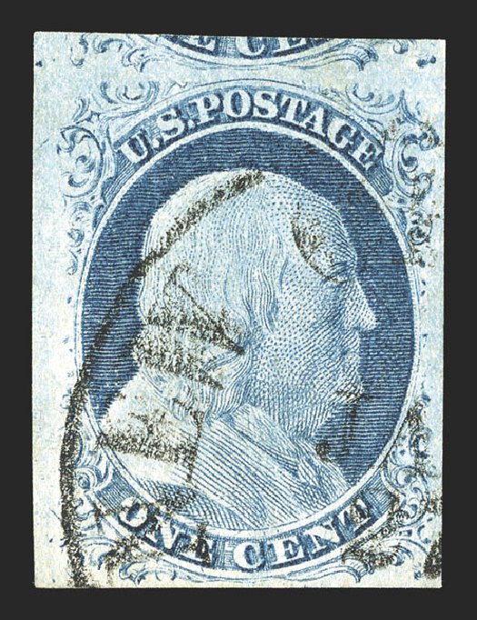 Value of US Stamps Scott # 9 - 1c 1852 Franklin. Spink Shreves Galleries, Jul 2012, Sale 140, Lot 43
