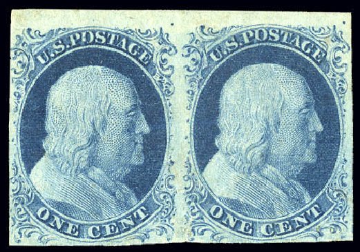 US Stamps Values Scott Cat. #9 - 1c 1852 Franklin. Matthew Bennett International, Dec 2008, Sale 330, Lot 1356